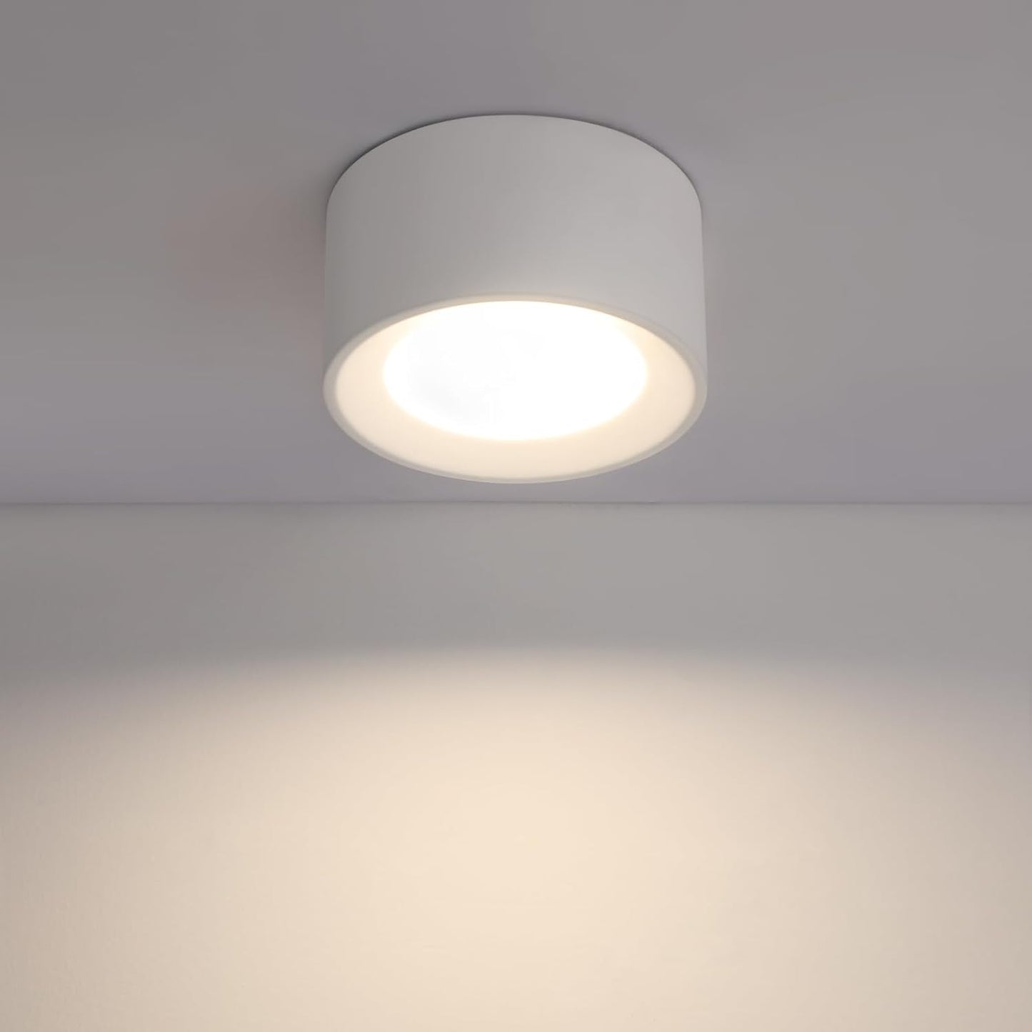 Aufbauspot rund Aufbaustrahler weiß: Aufbauleuchte GX53 Deckenspots flach Spots Deckenleuchte Aufputz aus Gips Modern klein Deckenlampe Max.10W für Wohnzimmer Esszimmer - Ohne Leuchtmittel
