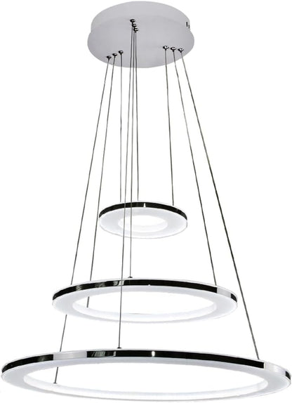 ZMH Moderne LED Pendelleuchte esstisch 60 W Led 3-Ring led dimmbar Fernbedienung H?ngeleuchte Wohnzimmer Deckenleuchte Schlafzimmer H?henverstehbar H?ngelampe Kronleuchte