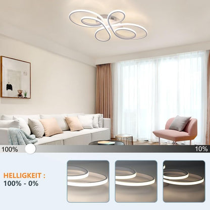 ZMH LED Deckenlampe Deckenleuchte Wohnzimmer - Wohnzimmerlampe Weiß Modern Design 65W Dimmbar mit Fernbedienung in Schmetterlingforming Deckenbeleuchtung für Schlafzimmer Esszimmer Arbeitszimmer
