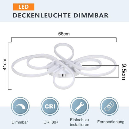 ZMH LED Deckenlampe Deckenleuchte Wohnzimmer - Wohnzimmerlampe Weiß Modern Design 65W Dimmbar mit Fernbedienung in Schmetterlingforming Deckenbeleuchtung für Schlafzimmer Esszimmer Arbeitszimmer