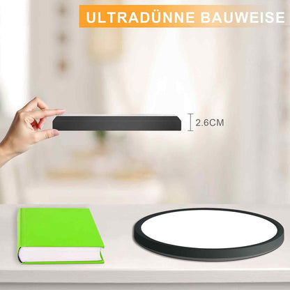 Deckenlampe LED Deckenleuchte Badezimmer - Ø30cm Badezimmerlampe Flach Schwarz Rhombenplatte Badlampe Rund Schlafzimmer Küchenlampe 24W Warmweiß Flurlampe Deckenbeleuchtung für Küche Flur Bad