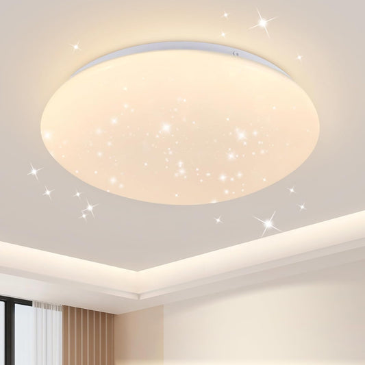 ZMH Deckenlampe LED Deckenleuchte Schlafzimmer - ?25cm Flurlampe Decke 12W K¨¹chenlampe Sternenhimmel Warmwei? 3000K Rund Deckenbeleuchtung f¨¹r Flur Kinderzimmer Esszimmer