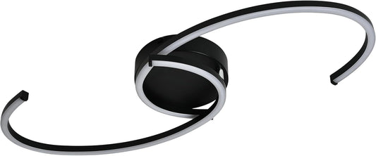 ZMH Deckenlampe LED Deckenleuchte Wohnzimmer - 24W Modern Design Wohnzimmerlampe Schwarz 3000K Warmwei? K¨¹chenlampe Flur Schlafzimmerlampe 330¡ã Drehbarer Metall Deckenleuchten f¨¹r K¨¹che B¨¹ro