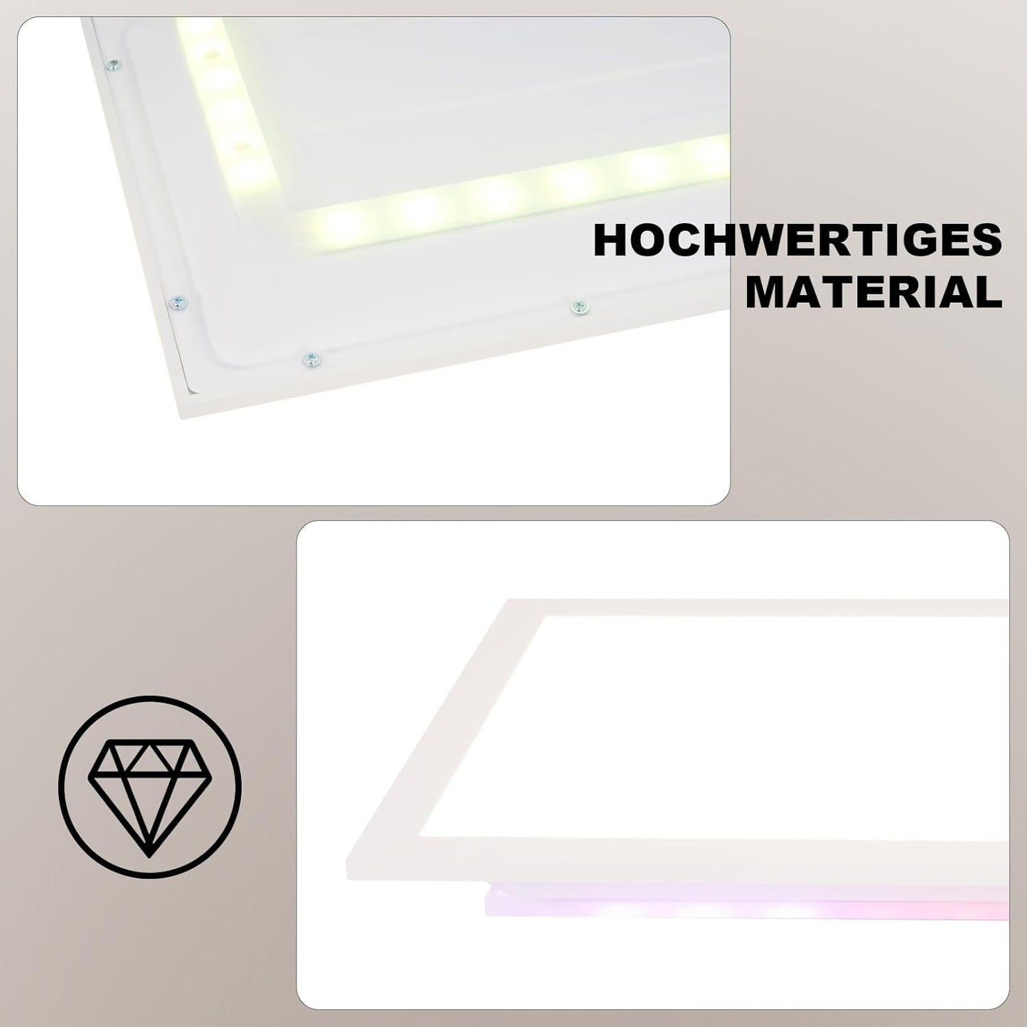 LED Panel 100x25 Deckenleuchte - Deckenpanel Dimmbar Lang Tageslichtlampe GRB Backlight Farbwechsel Bürolampe Flach Büro 24W Deckenlampe Küchenlampe für Werkstatt Flur Küche Wohnzimmer