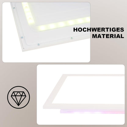 LED Panel 100x25 Deckenleuchte - Deckenpanel Dimmbar Lang Tageslichtlampe GRB Backlight Farbwechsel Bürolampe Flach Büro 24W Deckenlampe Küchenlampe für Werkstatt Flur Küche Wohnzimmer