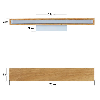 ZMH LED Wandleuchte innen Wandlampe - 52CM Holz Modern Flurlampe Up und Down Design 17W Treppenhauslampe Indirekt 3000K Warmweiß Wandbeleuchtung für Wohnzimmer Schlafzimmer Flur Treppenhaus Bett Küche