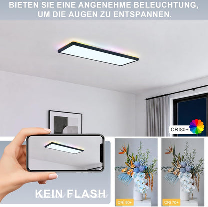 ZMH RGB LED Deckenleuchte Dimmbar Deckenlampe Weiß Modern 3000-6500K
