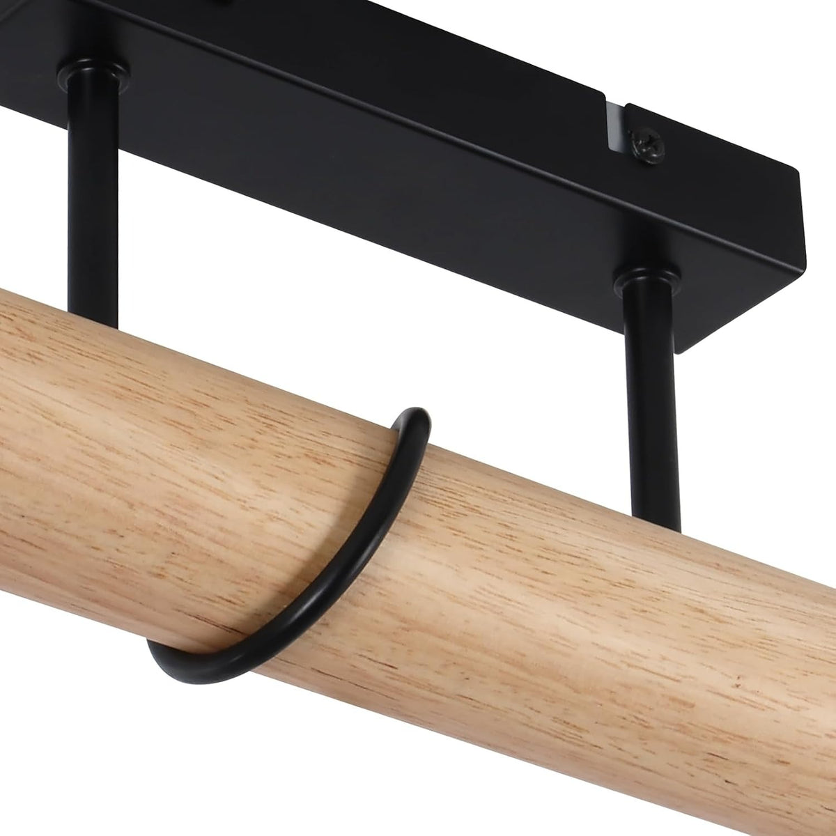ZMH Deckenleuchte Holz Vintage Deckenlampe Küche Schwarz Küchenlampe E27