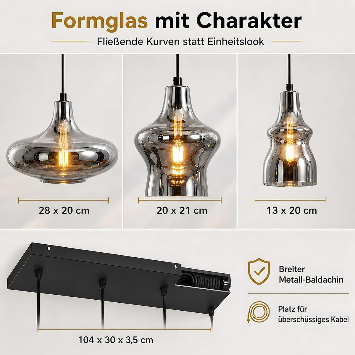 ZMH Hängelampe Esstisch Pendelleuchte Wohnzimmer 6 Flammig E27 Vintage