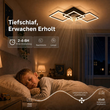 ZMH LED Deckenventilator mit Beleuchtung und Fernbedienung Dimmbar