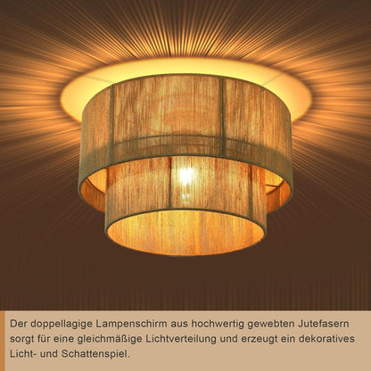 ZMH Deckenleuchte Boho Deckenlampe Schlafzimmer Ø40cm aus Juteschnur