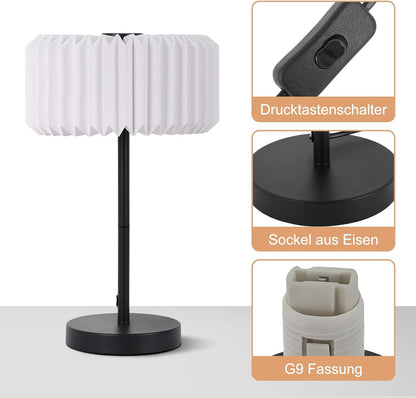 ZMH Nachttischlampe Wohnzimmer Tischlampe mit Kabel - Tischleuchte