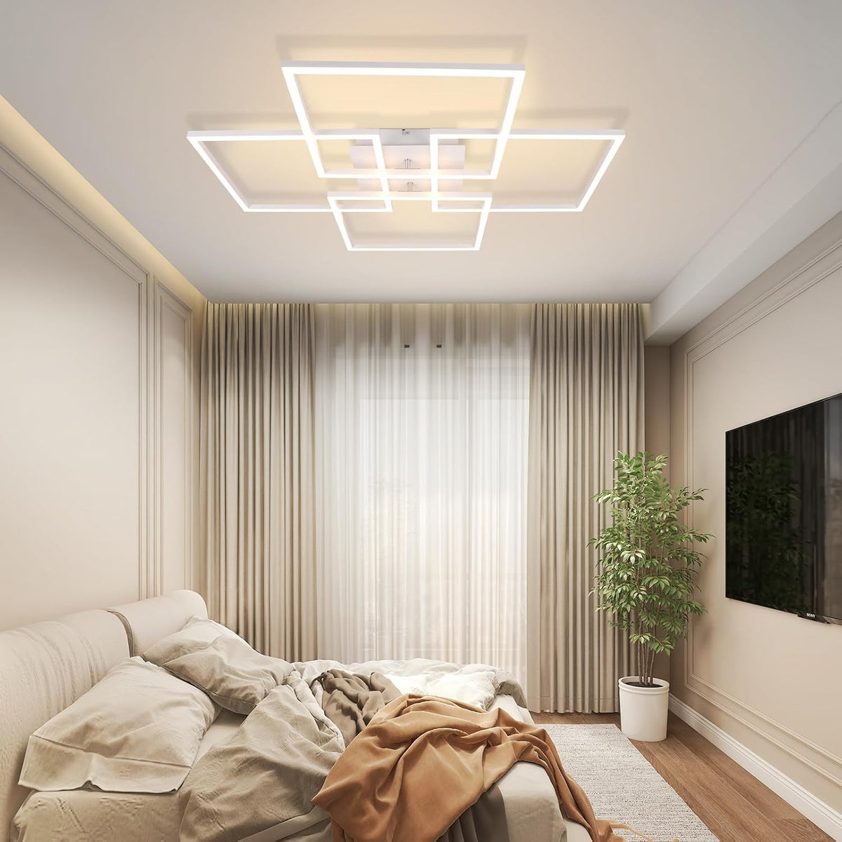 ZMH Deckenlampe Wohnzimmer LED Deckenleuchte - 48W Modern