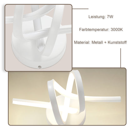 ZMH Wandlampe Led Wandleuchte Innen: Wand Lampe für Treppenhaus Flur Wohnzimmer Schlafzimmer Badezimmer 7W Modern Design Weiß Wandleuchten Warmweiß 3000K