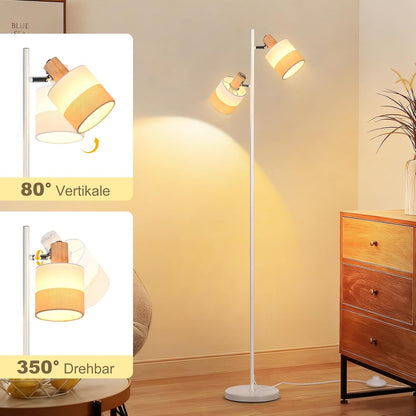 ZMH Stehlampe wohnzimmer drehbarer E14 Doppellampenkopf