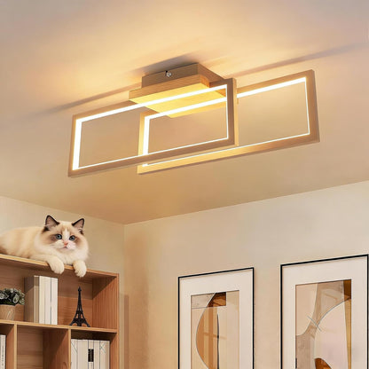 ZMH Deckenlampe LED Deckenleuchte Schlafzimmer 24W Holz 48cm Flurlampe
