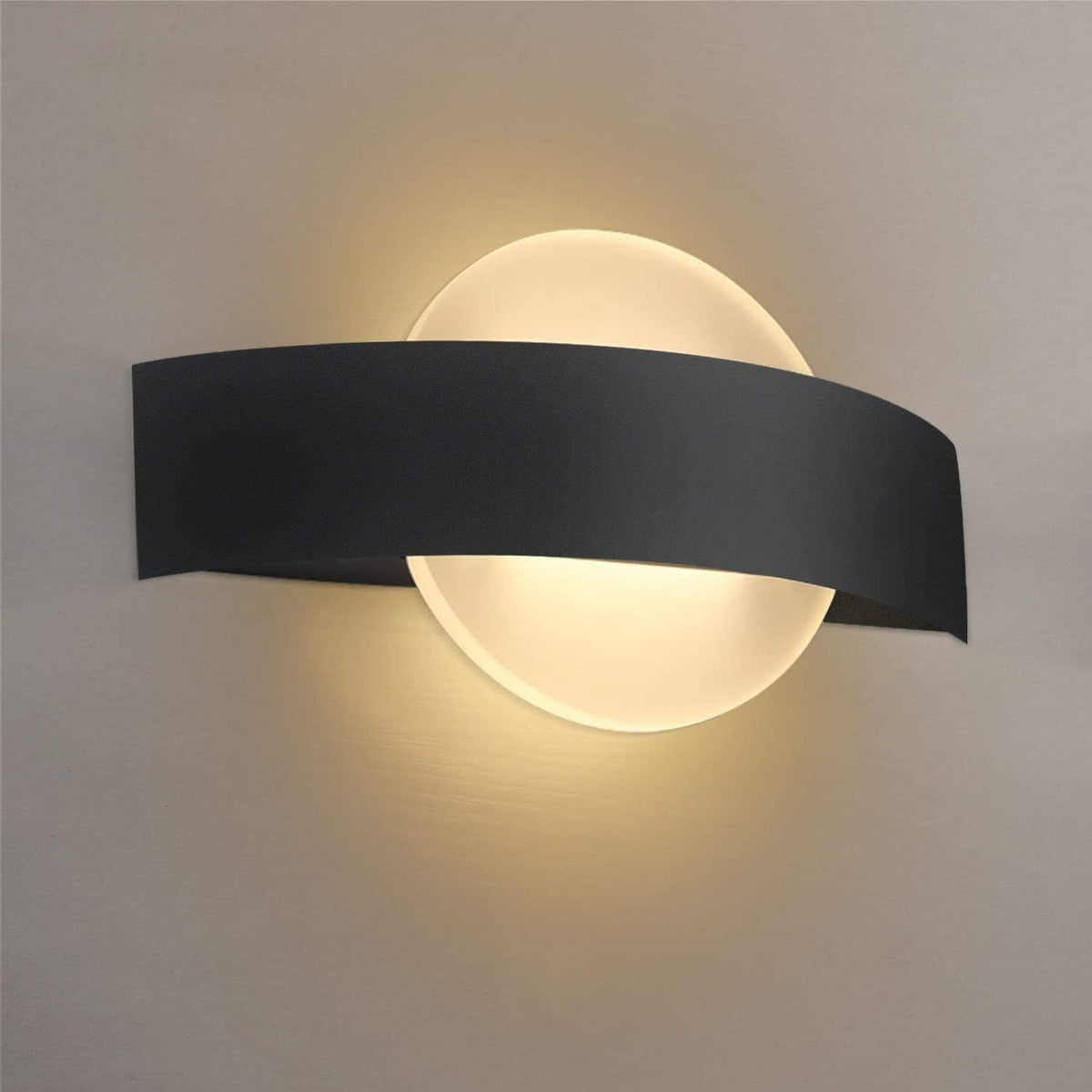 ZMH Wandleuchte LED Wandlampe mit Schalter Innen Schwarz 6W Flurlempe
