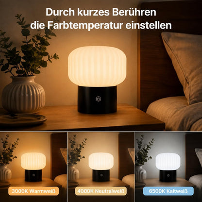 ZMH Tischlampe Kabellos Nachttischlampe Akku LED Aufladbar Tischleuchte Dimmbar