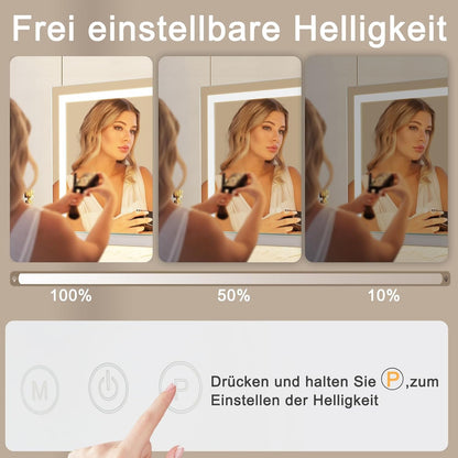 ZMH Schminkspiegel mit Beleuchtung,58x46cm LED Hollywood Tischspiegel