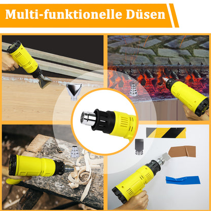 ZMH Hei?luftf?n 2000W Hei?luftpistole Regelbar - Heissluftf?hn Kit 60¡æ- 600¡æ Heissluftpistole Stufenlos Temperaturregler Hei?luftgebl?se heat gun zum L?ten,Kerzen,Basteln,Schrumpfschlauch
