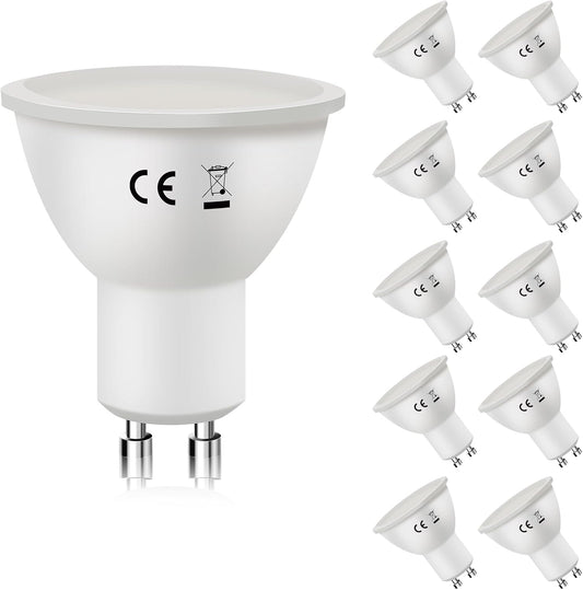 ZMH GU10 LED Warmweiss 6W Leuchtmittel Lampe Ersetzt 60W Gl¨¹hbirne 3000K Energiesparlampe Abstrahlwinkel 110¡ã Spot Nicht Dimmbar Reflektor Birne Gl¨¹hlampen Strahler Spot LED GU10 10 pack