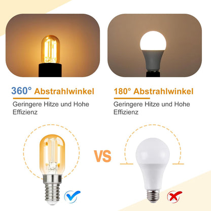 ZMH E14 LED Warmweiss Glühbirne: 4 Pack T22 Vintage LED Lampen 2W Retro Edison Sockel Birne 2700K Warmweiß Leuchtmittel Energiesparlampe Kühlschranklampe Light Bulb nicht Dimmbar