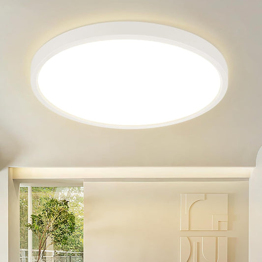 ZMH Deckenlampe LED Deckenleuchte Badezimmer - Badezimmerlampe Flach ?30cm Schlafzimmerlampe Rund K¨¹chenlampe Schlafzimmer Wei? Deckenbeleuchtung 24W Flurlampe 3000K Badlampe f¨¹r Bad K¨¹che Flur