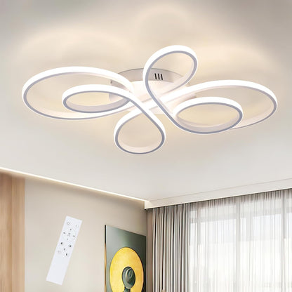 ZMH LED Deckenlampe Deckenleuchte Wohnzimmer - Wohnzimmerlampe Weiß Modern Design 65W Dimmbar mit Fernbedienung in Schmetterlingforming Deckenbeleuchtung für Schlafzimmer Esszimmer Arbeitszimmer