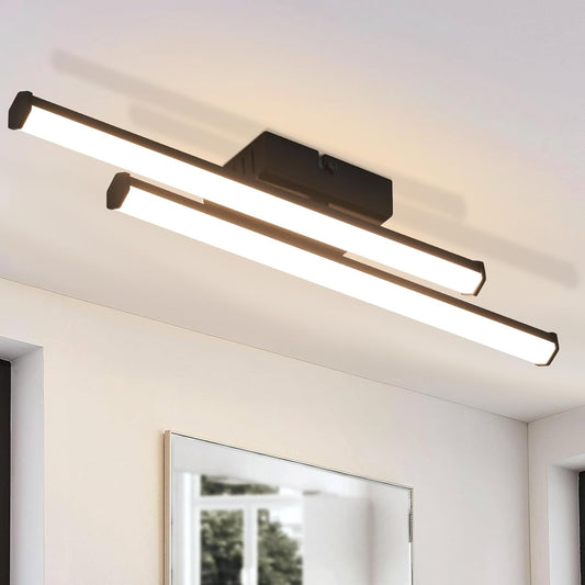ZMH LED Deckenleuchte Schlafzimmer Deckenlampe Wohnzimmer: Modern Wohnzimmerlampe Schwarz 12W 3000K K¨¹chenlampe Innen Design Warmwei? Licht Deckenbeleuchtung f¨¹r K¨¹che Flur