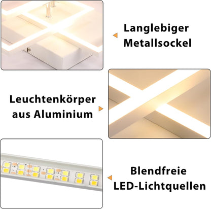 ZMH Deckenlampe LED Deckenleuchte Küche - 36W Wohnzimmerlampe Dimmbar Schlafzimmerlampe mit Fernbedienung Modern Design Wohnzimmer Küchenlampe weiß Deckenlampen für Schlafzimmer Kinderzimmer