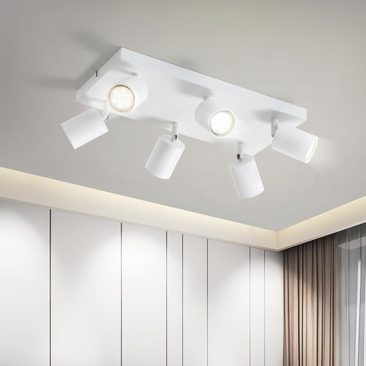 ZMH Deckenstrahler Wohnzimmer Deckenleuchte 6 Flammig: Deckenlampe GU10 Modern Strahler Wei? K¨¹chenlampe Schwenkbar Deckenspot Innen Flur LED Spot f¨¹r K¨¹che Schlafzimmer Ohne Leuchtmittel