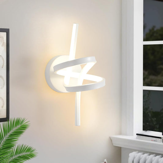 ZMH Wandlampe Led Wandleuchte Innen: Wand Lampe für Treppenhaus Flur Wohnzimmer Schlafzimmer Badezimmer 7W Modern Design Weiß Wandleuchten Warmweiß 3000K