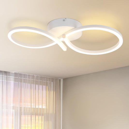 ZMH Deckenleuchte LED Deckenlampe Schlafzimmer - 24W K¨¹chenlampe Moderne Kreative Design Wohnzimmerlampe 3000K Warmwei? Flurlampe Schlafzimmerlampe Wei? Deckenlampen f¨¹r Esszimmer Kinderzimmer