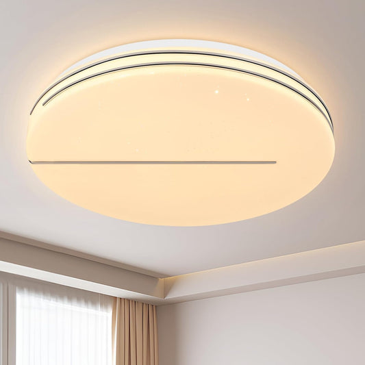 ZMH Deckenlampe LED Deckenleuchte Schlafzimmer - ?27cm Schlafzimmerlampe Sternenhimmel 12W K¨¹chenlampe Warmwei? Flurlampe Modern K¨¹che Deckenbeleuchtung Rund f¨¹r Flur Wohnzimmer Kinderzimmer