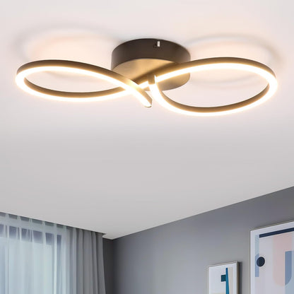 ZMH Deckenlampe LED Deckenleuchte Wohnzimmer - 24W Wohnzimmerlampe Modern Kreative Design Schwarz Küchenlampe 3000K Warmweiß Schlafzimmerlampe Flur Metall Deckenleuchten für Küche Büro