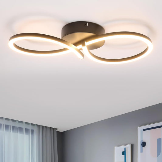 ZMH Deckenlampe LED Deckenleuchte Wohnzimmer - 24W Wohnzimmerlampe Modern Kreative Design Schwarz K¨¹chenlampe 3000K Warmwei? Schlafzimmerlampe Flur Metall Deckenleuchten f¨¹r K¨¹che B¨¹ro