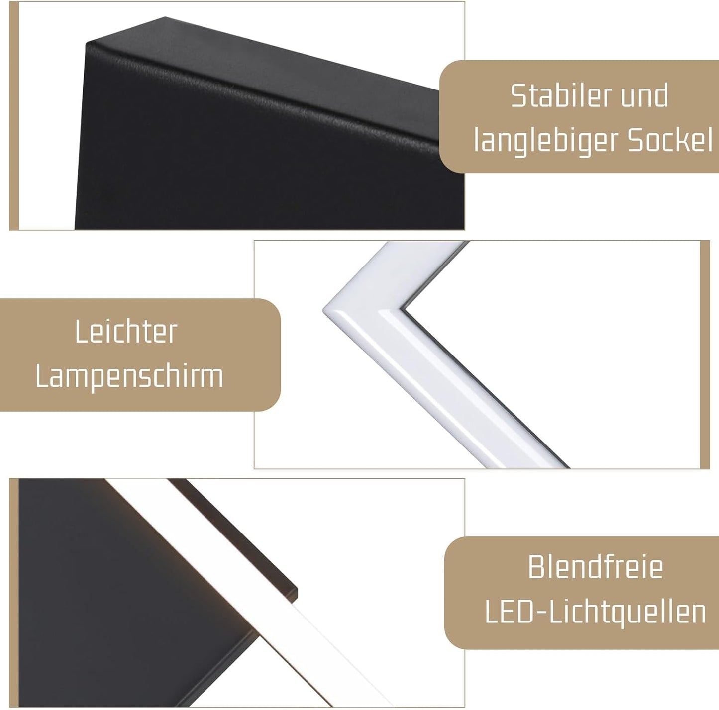 ZMH Deckenlampe LED Deckenleuchte Schlafzimmer - 24W Wohnzimmerlampe Warmweiß Küchenlampe Modern Esszimmerlampe Schwarz Eckig Deckenleuchten für Wohnzimmer Kinderzimmer