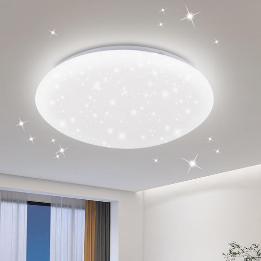 ZMH Deckenlampe LED Deckenleuchte Schlafzimmer - K¨¹chenlampe Decke Kinderzimmerlampe Sternhimmel ?25cm Neutralwei? 12W 4000K Deckenbeleuchtung Flur Rund Flurlampe f¨¹r Kinderzimmer Wohnzimmer