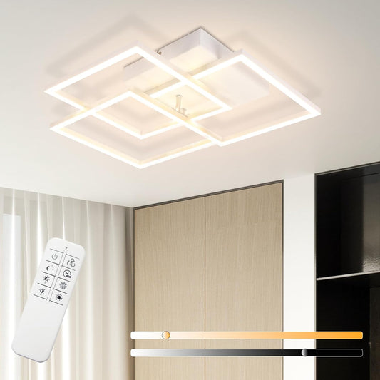 ZMH Deckenlampe LED Deckenleuchte K¨¹che - 36W Wohnzimmerlampe Dimmbar Schlafzimmerlampe mit Fernbedienung Modern Design Wohnzimmer K¨¹chenlampe wei? Deckenlampen f¨¹r Schlafzimmer Kinderzimmer