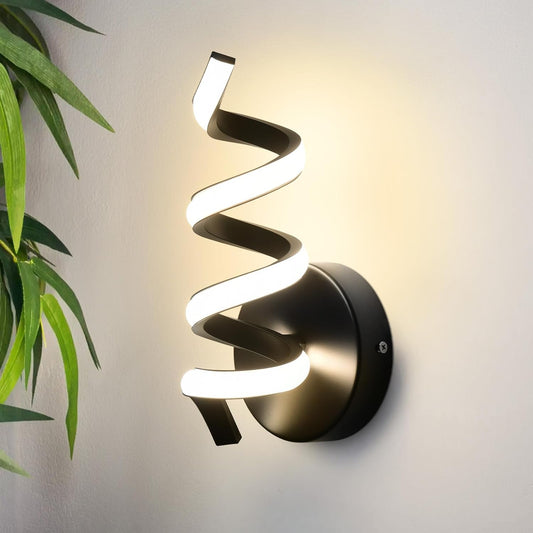 ZMH Wandleuchte Innen LED Schwarz Wandlampe: Treppenhaus Flur Wohnzimmer Schlafzimmer Badezimmer Modern Design Wand Lampe 7W Wandleuchten Warmwei? 3000K