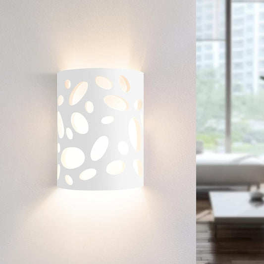 ZMH Wandleuchte Innen Wandlampe Flur - Up and Down Leuchten Modern Design Wandleuchten E14 Flurlampe Wei? Gipsleuchte Treppenhaus Wandlicht f¨¹r Wohnzimmer K¨¹che - Ohne Leuchtmittel