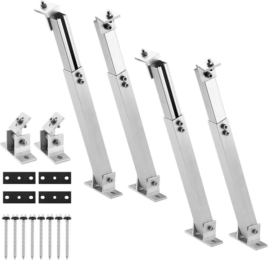 ZMH Solarmodul Halterung Balkonkraftwerk Halter - 36-68CM Verstellbar Set Solarpanel Halterung f¨¹r 100W-400W Solarpanel 0-30¡ã Einstellbarer Winkel Dachhalterungen Halterung (2ER)