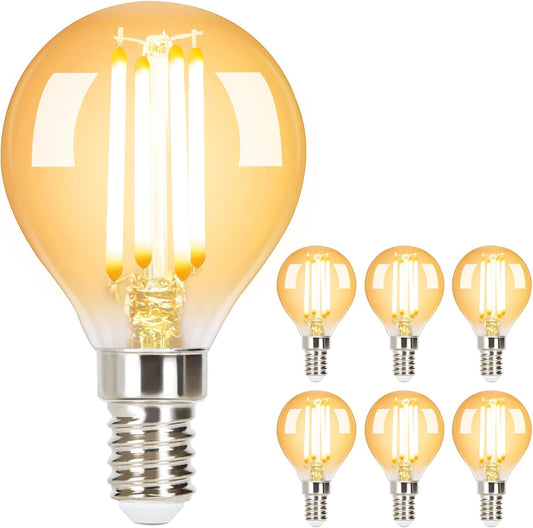 ZMH  6 St¨¹ck LED Gl¨¹hbirne E14 Vintage Lampe - G45 Edison Retro Gl¨¹hlampe 2700K 4W Warmwei? Filament Leuchtmittel Birne Glas Antike Energiesparlampe f¨¹r Hotel Haus Caf¨¦ Bar