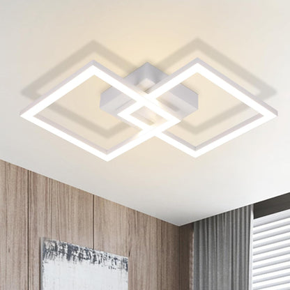 ZMH Deckenlampe LED Deckenleuchte Küche - Modern Küchenlampe 24W 4000K Wohnzimmerlampe Design Flurlampe Neutralweiß Schlafzimmerlampe Flur Deckenbeleuchtung Weiß für Kinderzimmer Schlafzimmer