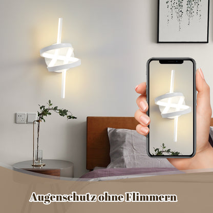 ZMH Wandlampe Led Wandleuchte Innen: Wand Lampe für Treppenhaus Flur Wohnzimmer Schlafzimmer Badezimmer 7W Modern Design Weiß Wandleuchten Warmweiß 3000K