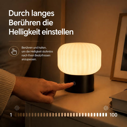 ZMH Tischlampe Kabellos Nachttischlampe Akku LED Aufladbar Tischleuchte Dimmbar