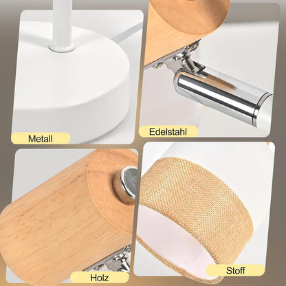 ZMH Tischlampe Wohnzimmer Nachttischlampe Holz 2er Set E14