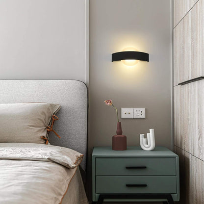ZMH Wandleuchte LED Wandlampe mit Schalter Innen Schwarz 6W Flurlempe