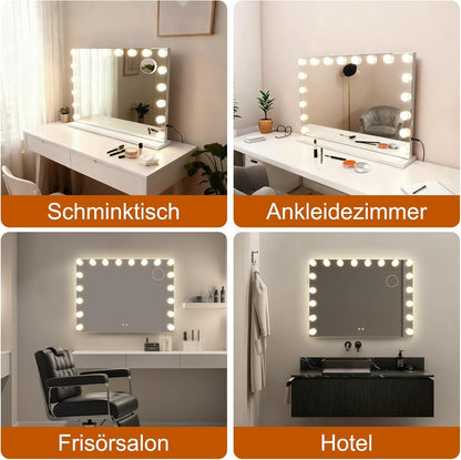 ZMH Schminkspiegel Mit Beleuchtung,80 x 60 cm Groß Hollywood Spiegel