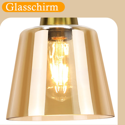 Pendelleuchte Esstisch H?ngelampe Wohnzimmer - Esstischlampe Glas E27 H?ngeleuchte Schlafzimmer 1 Flammig Pendellampe Vintage Retro Esszimmerlampe Transparent f¨¹r K¨¹che Hotel(ohne Leuchtmittel)